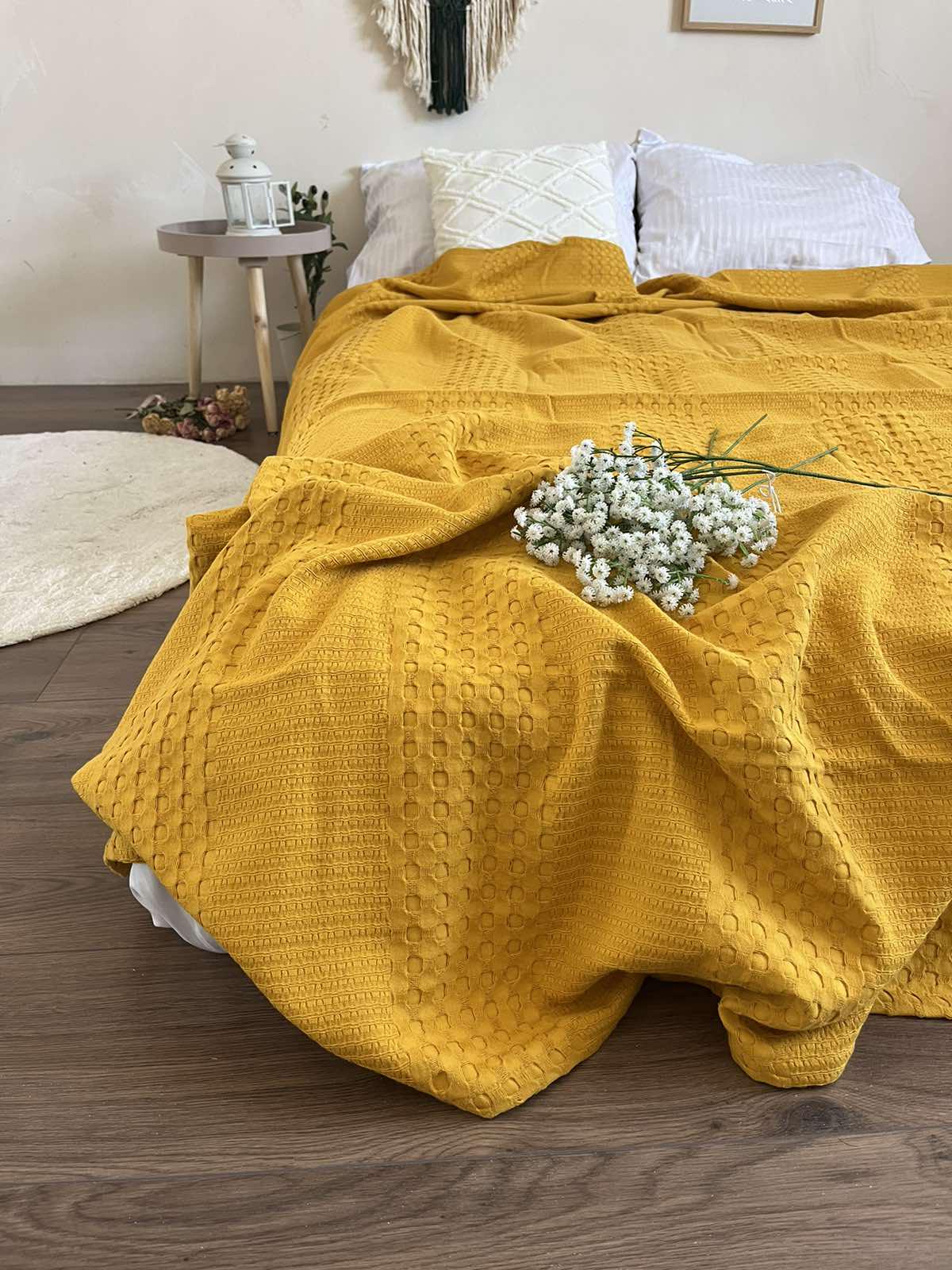 Покривало вафельне Марокко 120х200 см Гірчичний (18094106) - фото 8 Покривало вафельне Марокко 120х200 см Гірчичний (18094106) - фото 8