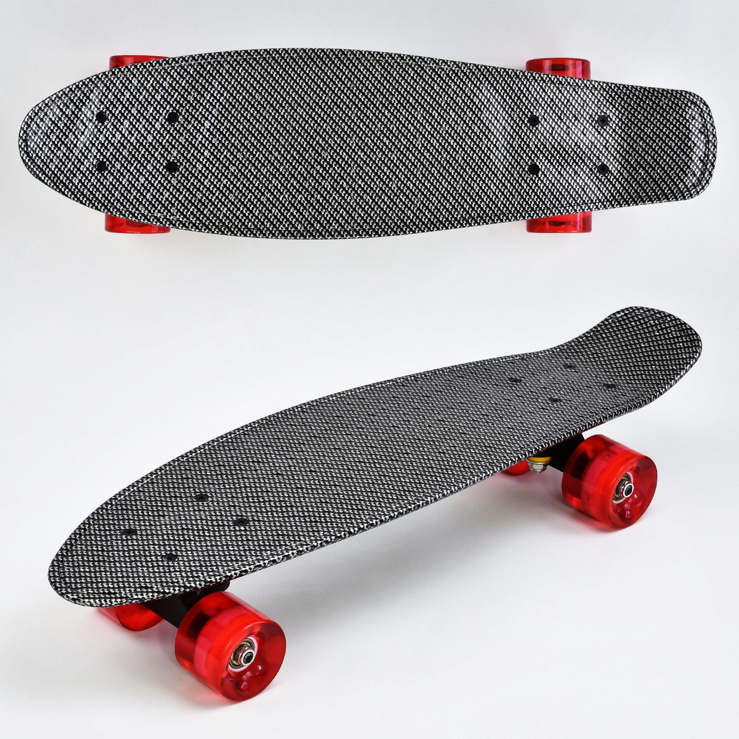 Скейт Пенні борд Best Board Carbon PU колеса що світяться (67934) - фото 2