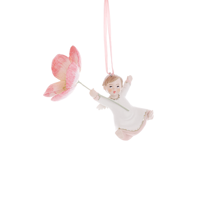 Подвеска новогодняя декоративная BonaDi Детки с цветами 1 (838-490)