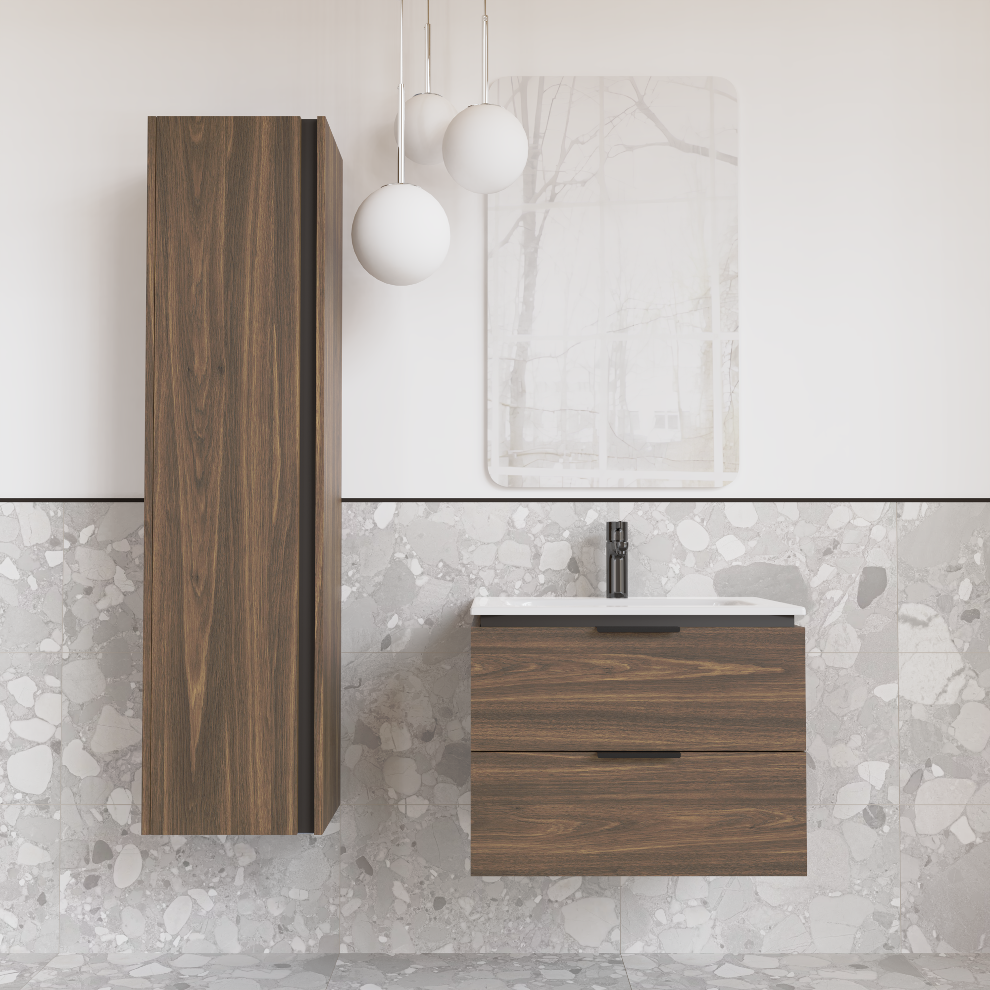 Тумба підвісна з раковиною MVK Vostok Icon 60 В2 600х450х530 мм Дуб Бурбон (p260br) - фото 4 Тумба підвісна з раковиною MVK Vostok Icon 60 В2 600х450х530 мм Дуб Бурбон (p260br) - фото 4