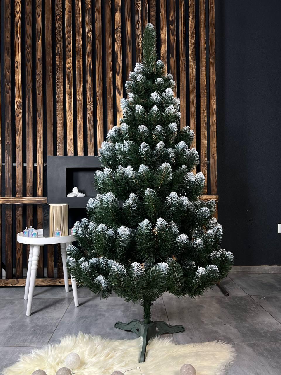 Искусственная елка Снежная королева с белыми кончиками 1,4 м Зеленый (YA678256) - фото 1