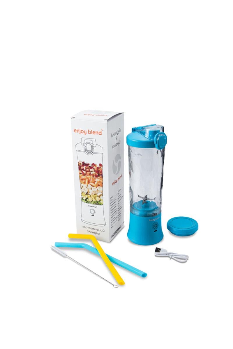 Блендер Enjoy Blend 600 мл с аккумулятором 4000 mAh зарядка USB Type-C Blue (621125) - фото 6 Блендер Enjoy Blend 600 мл с аккумулятором 4000 mAh зарядка USB Type-C Blue (621125) - фото 6