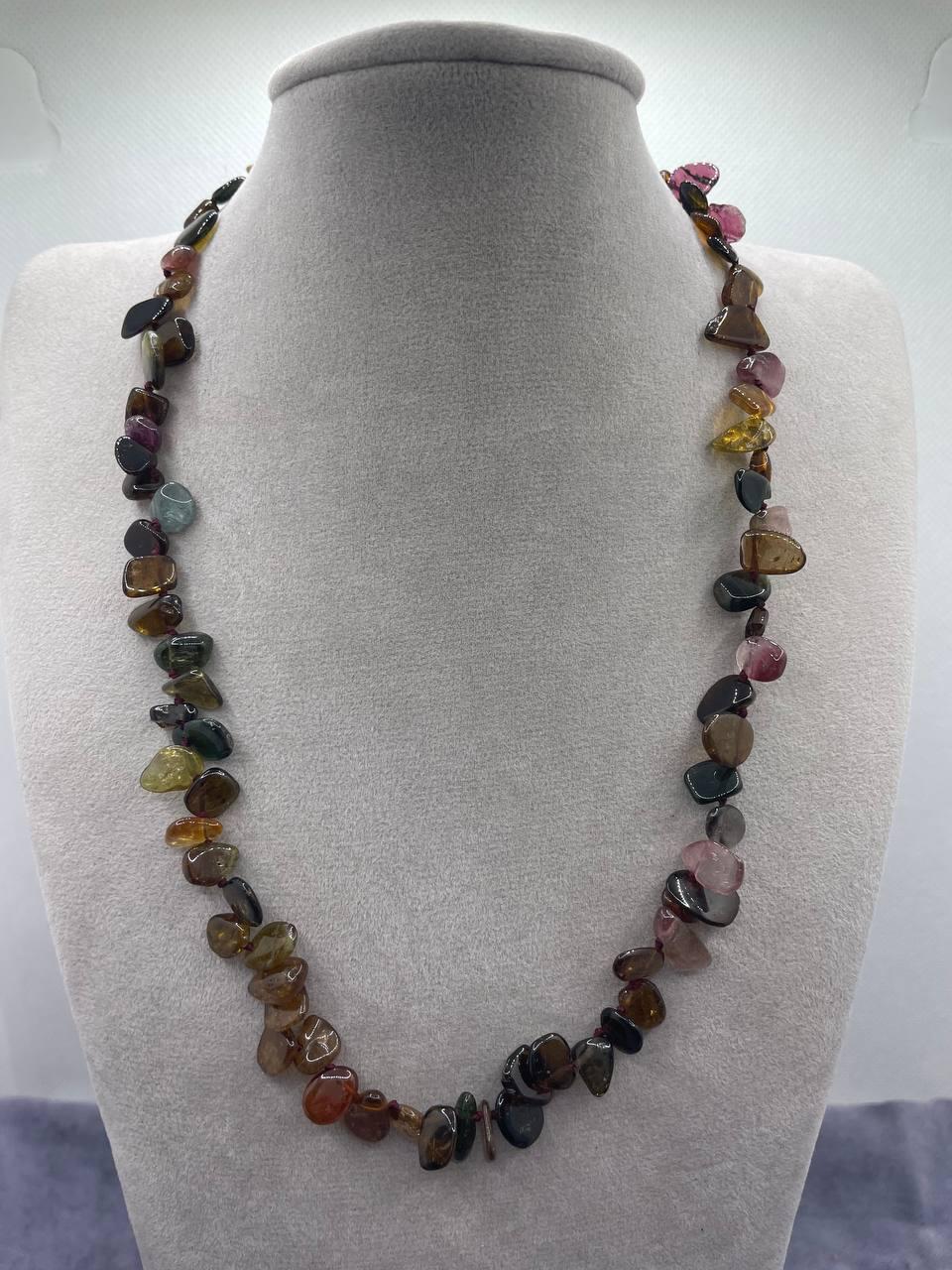 Бусы турмалин 45 см Разноцветный (9748)