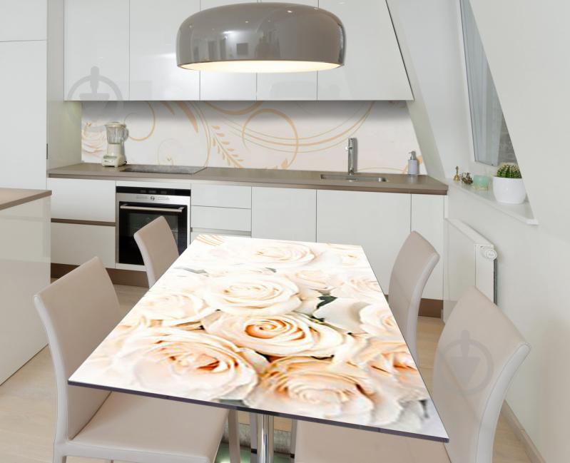 Наклейка 3Д виниловая на стол Zatarga «Крупные вензеля» 600х1200 мм для домов, квартир, столов, кофейн, кафе