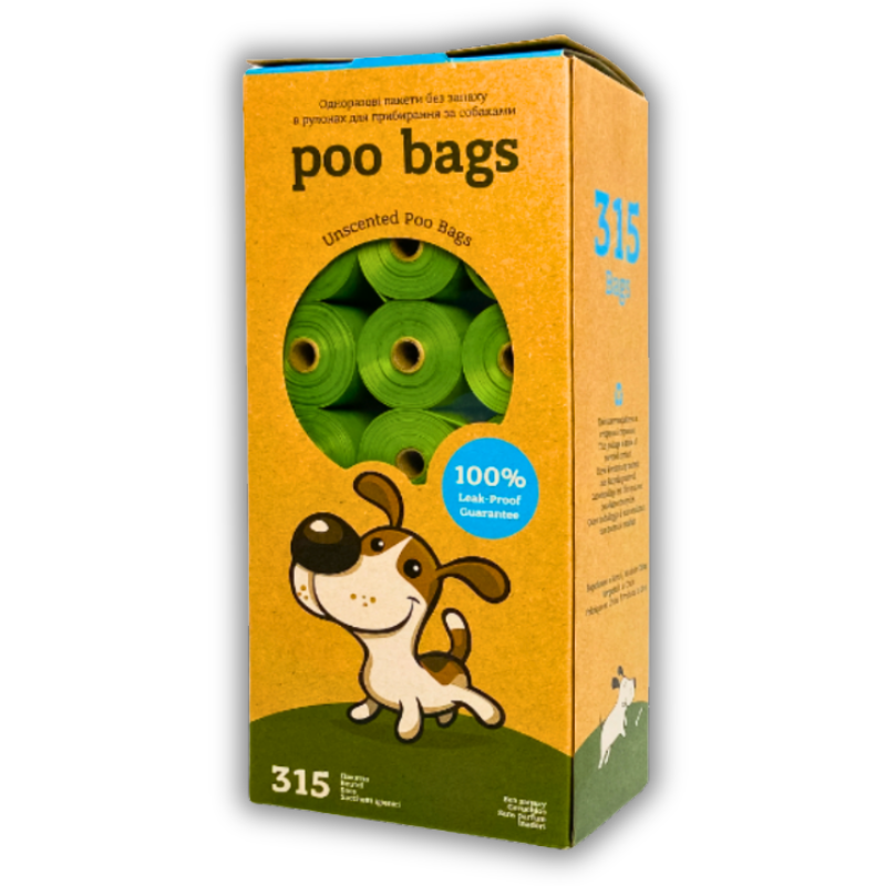 Пакеты одноразовые для уборки за животными Poo Bags без запаха 315 шт. (20220100)