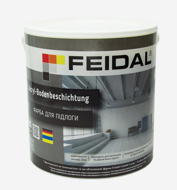 Краска для пола Feidal Acryl-Bodenbeschichtung 4,5 л Белый