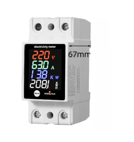 Цифровой счетчик электроэнергии 6в1 на DIN-рейке ZS-6035VAH V/A/W/kWh/Hz/Cosφ (33703033)