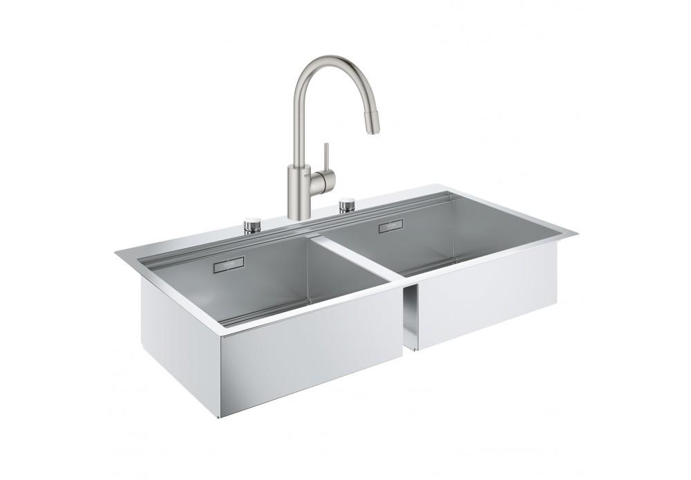 Набор Grohe мойка кухонная K800 31585SD0 со смесителем Concetto 32663DC3