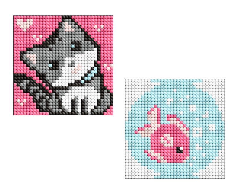 Дитяча мозаїка алмазна на магнітній основі Ideyka Рибка та кошеня 9x9 см (AMS1050)