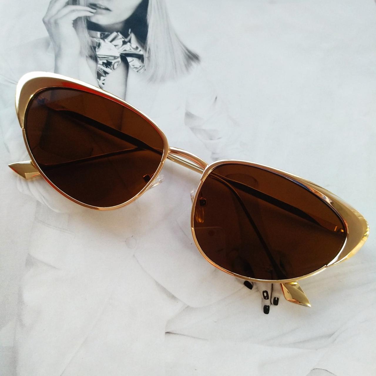 Окуляри жіночі в металевій оправі Коричневий