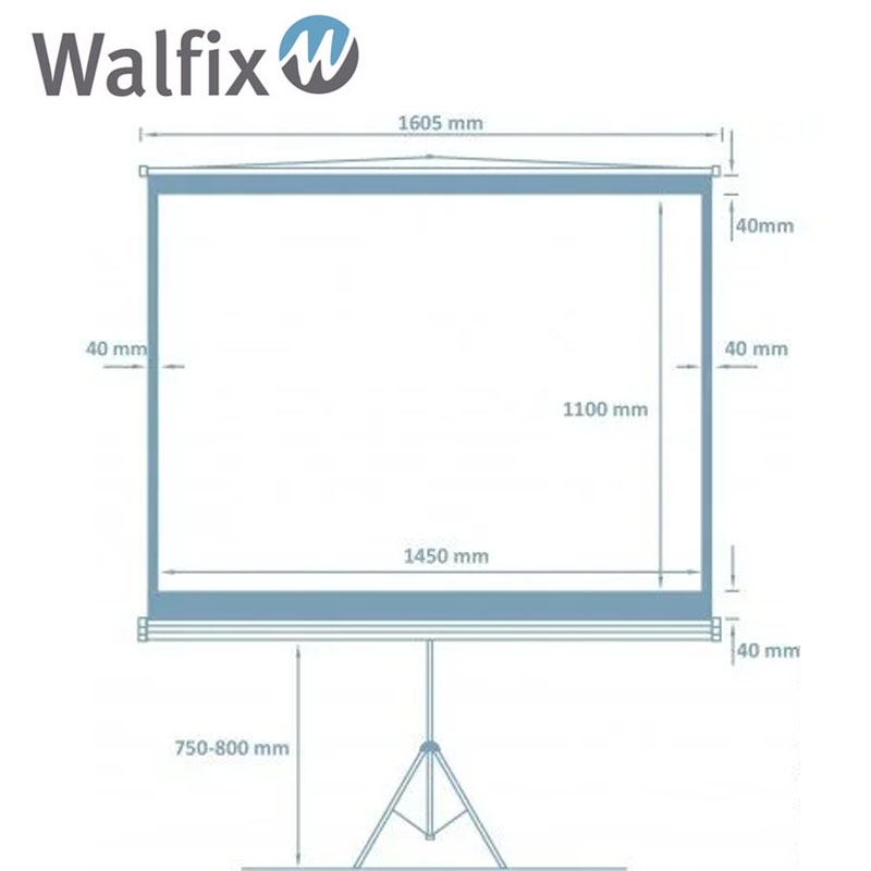 Экран проекционный Walfix SNТ-1 мобильный тренога 72" 145х110 см 4:3 (tf547) - фото 7