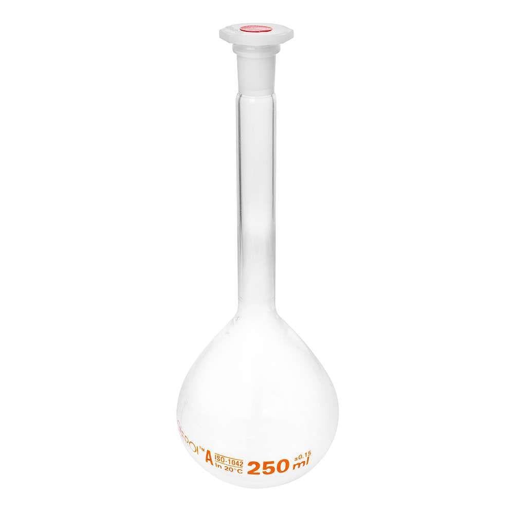 Колба мерная с одной отметкой и пластмассовой пробкой 250 мл (12474)