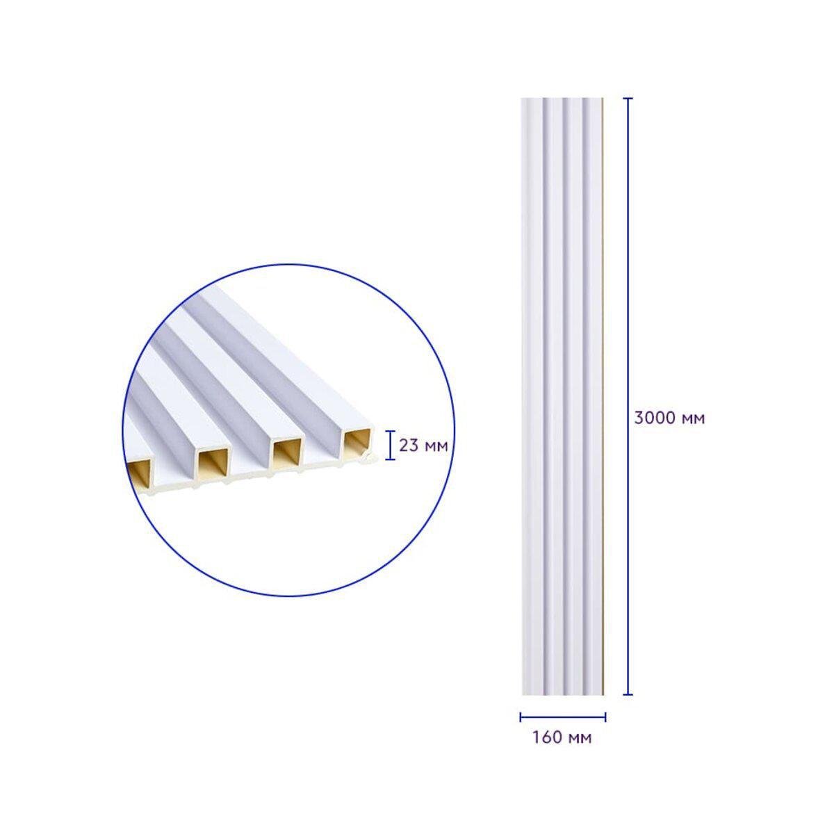Рейка стеновая декоративная D 3000x160x23 мм Перламутр (SW-00001533) - фото 3 Рейка стеновая декоративная D 3000x160x23 мм Перламутр (SW-00001533) - фото 3