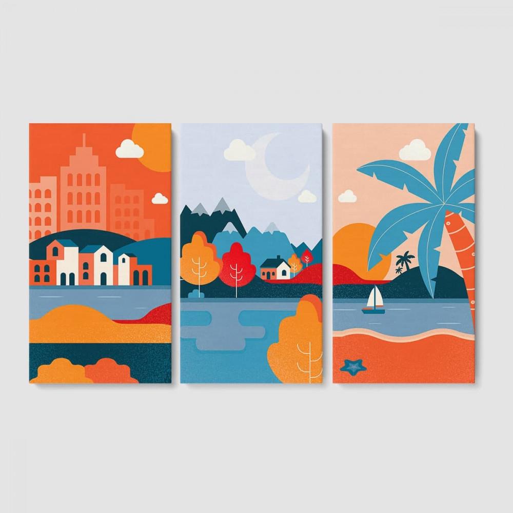 Модульная картина из трех частей Malevich Store Moments 96x60 см (MK311632)