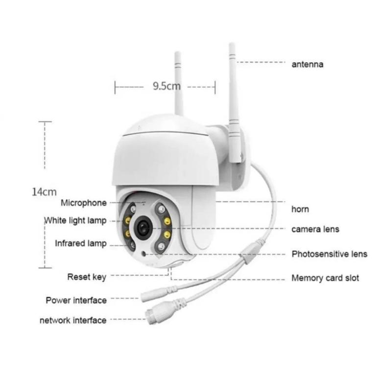 Камера уличная поворотная Wi-Fi 355° IP 1080p AI-Smaint Белый (GF-15) - фото 6