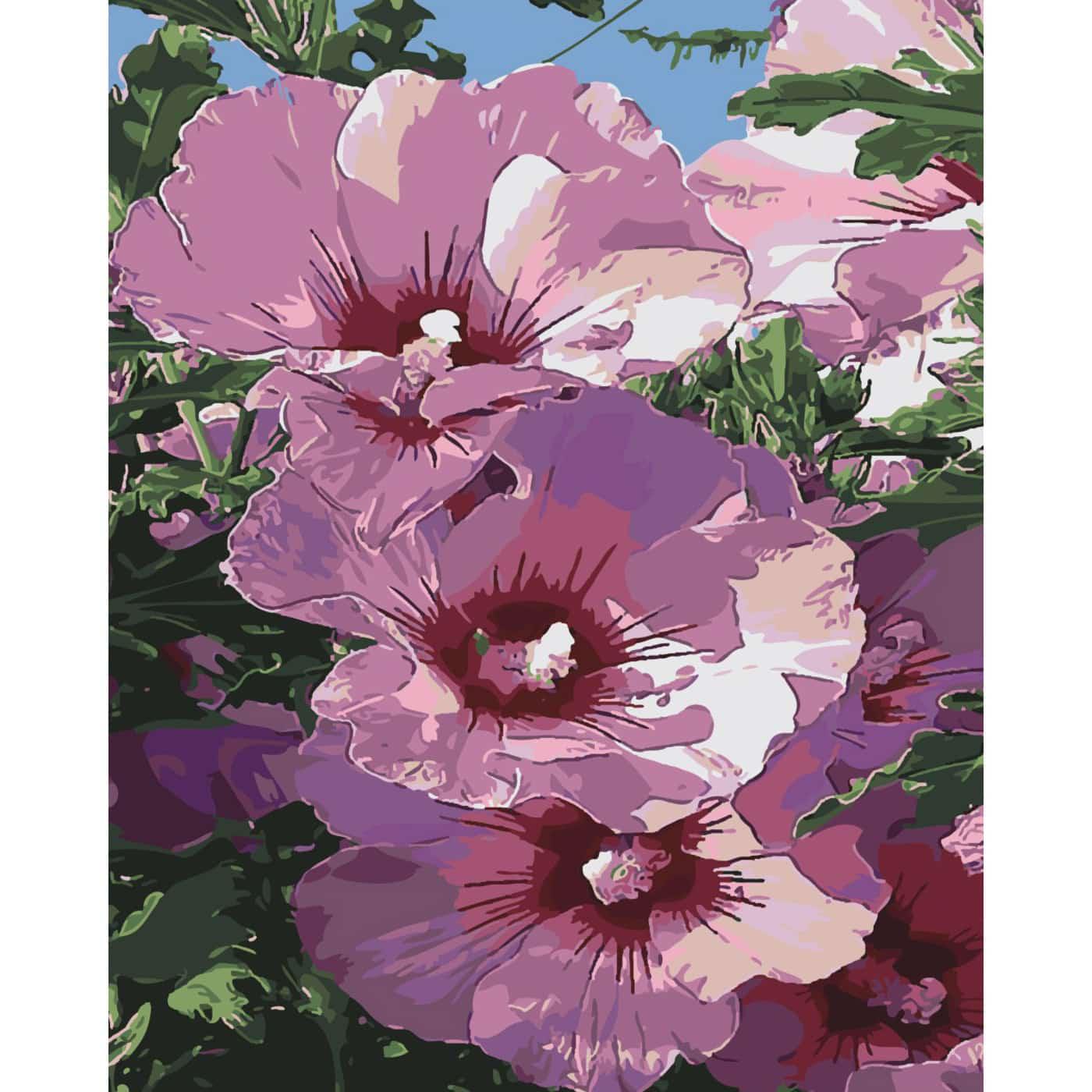 Картина по номерам Strateg Мальва 40х50 см (SY6436)