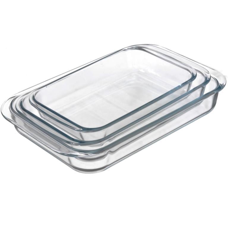 Набор стеклянных противней A-Plus прямоугольных 3 шт. (1086)