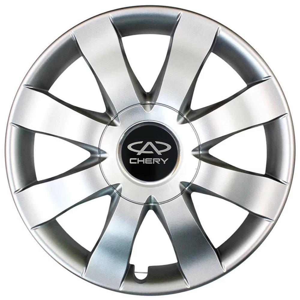 Колпаки SJS 323 с логотипом Chery R15 4 шт. Серебряный (2654558374)