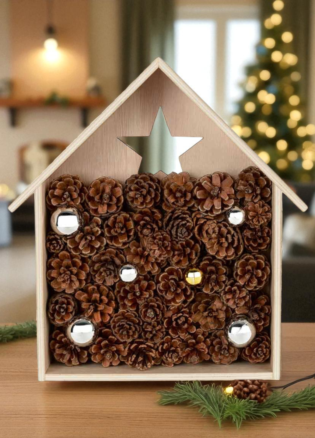 Декор деревянный Livarno Home с led подсветкой 28 см Бежевый (7927) - фото 4 Декор деревянный Livarno Home с led подсветкой 28 см Бежевый (7927) - фото 4