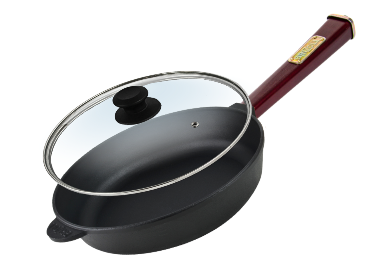 Сковорода чугунная Brizoll с крышкой Optima-Bordo 240х60 мм (32551145) Сковорода чугунная Brizoll с крышкой Optima-Bordo 240х60 мм (32551145)