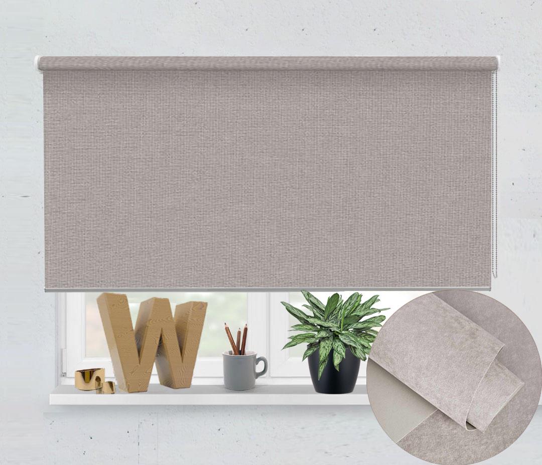 Ролета тканевая термо blackout Besta Wenster Velour BO 10 100х125 см открытого типа Велюровый Светло-серый (БКЦ40155120096)