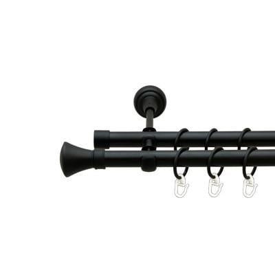 Карниз трубчатый Orvit Люксор двухрядный 19/19 мм 320 см Черный бархат (009-2221) - фото 1