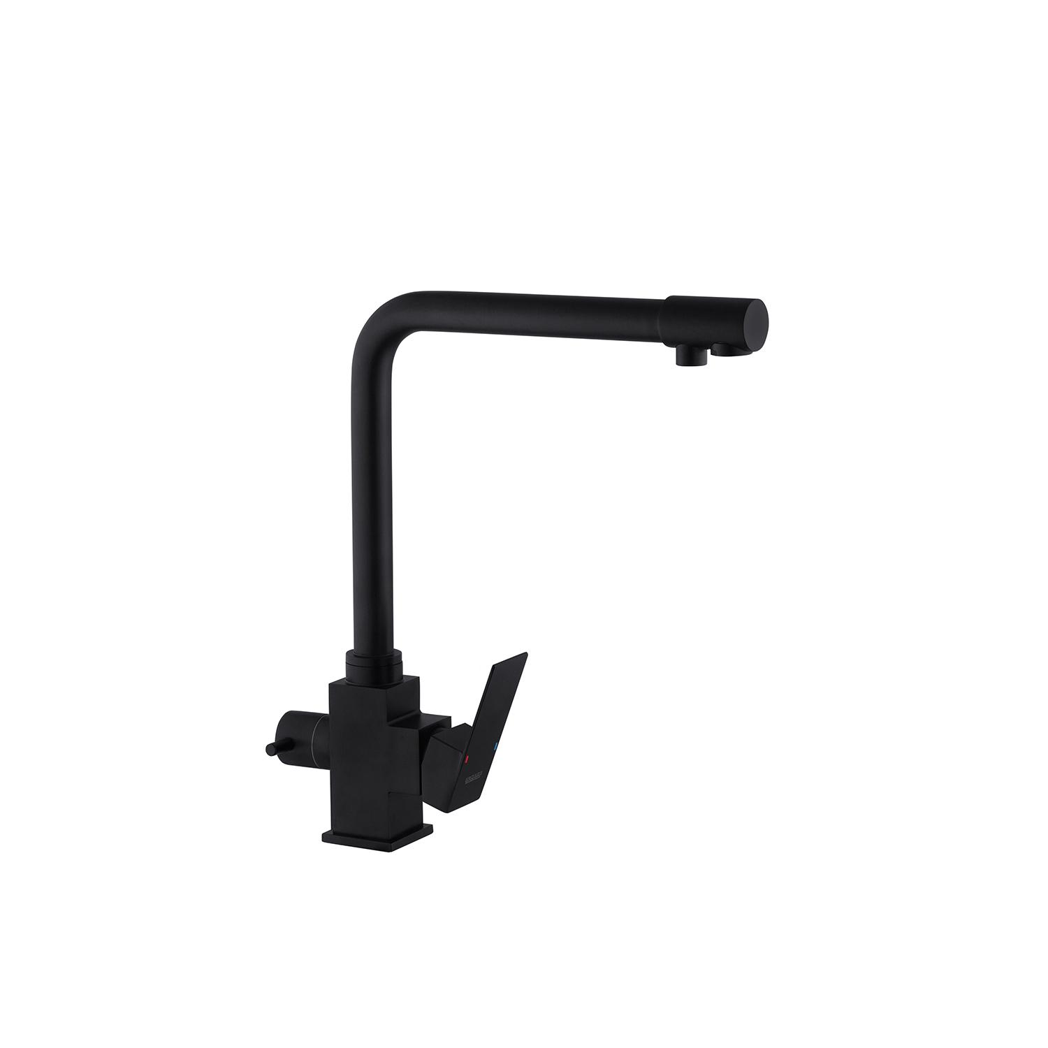 Смеситель для кухни KRONER Edelstahl Kubus CV027939 на две воды Черный (159236) - фото 3 Смеситель для кухни KRONER Edelstahl Kubus CV027939 на две воды Черный (159236) - фото 3