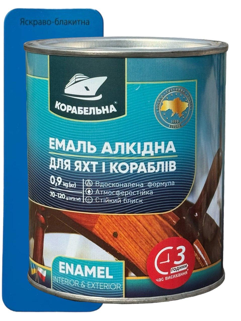 Емаль алкідна Корабельна ПФ-115 0.9 кг яскраво-блакитний (23813018)