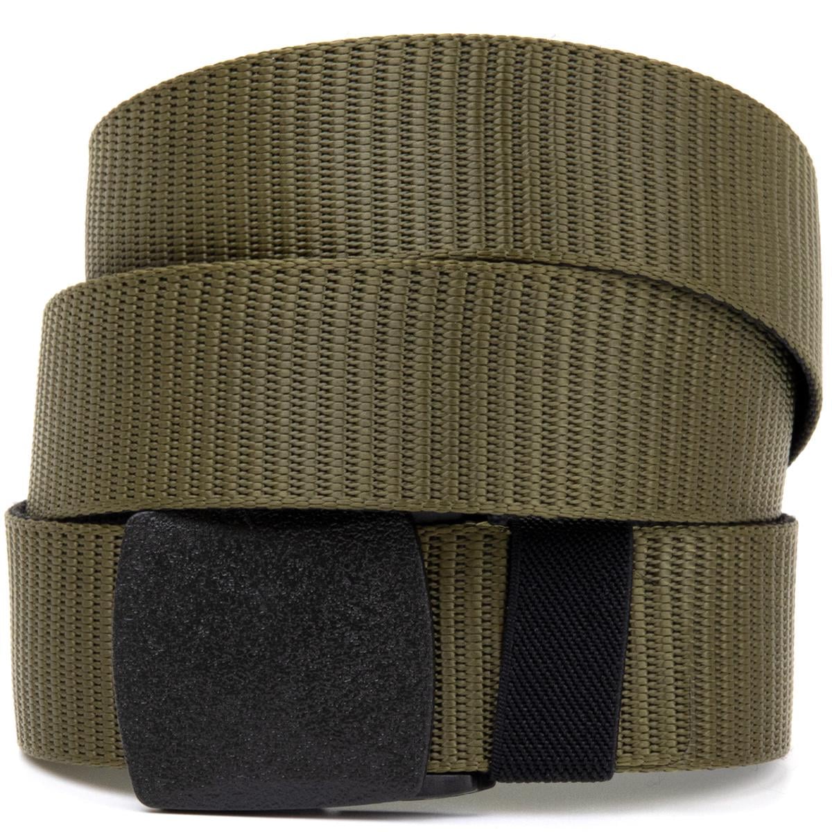 Текстильный ремень Vintage Belt 20537 с матовой пряжкой Зеленый