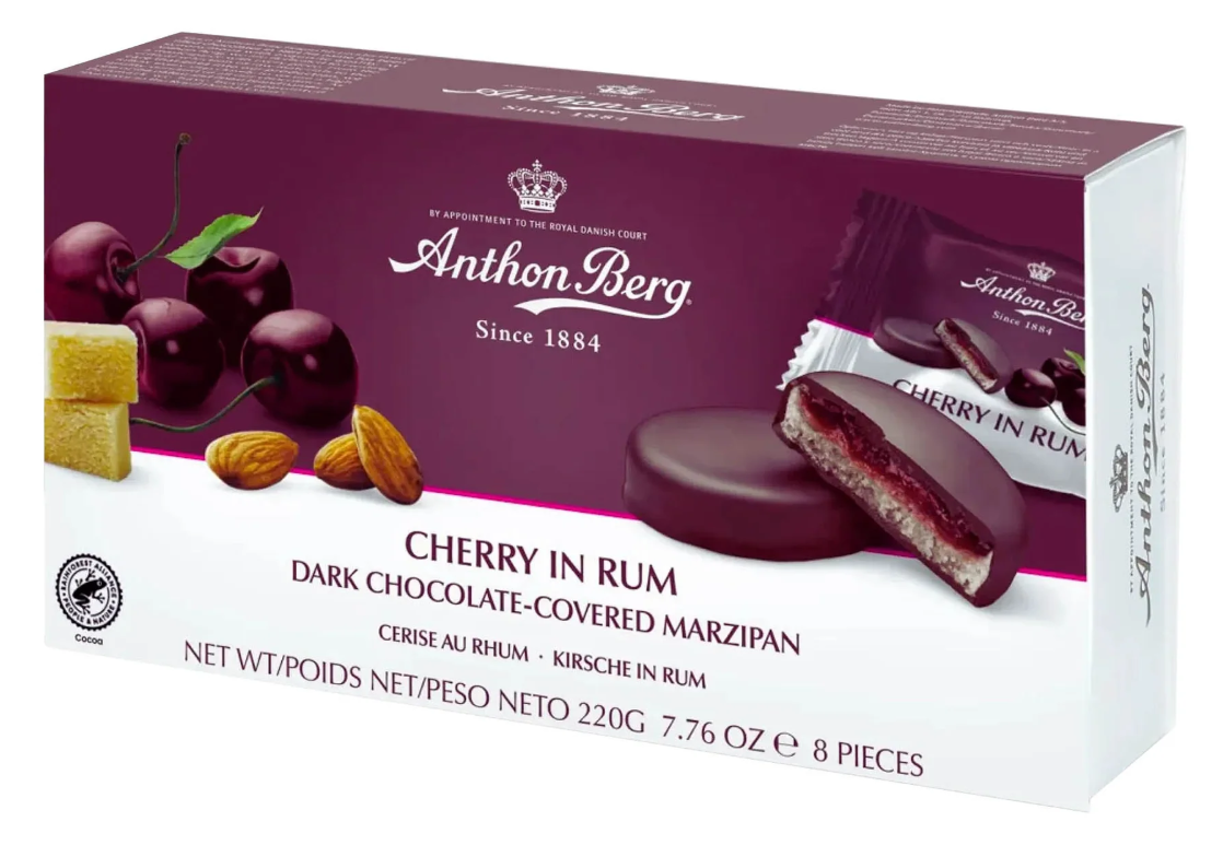 Конфеты с марципаном ANTHON BERG Cherry Rum 220 г (2437632504)
