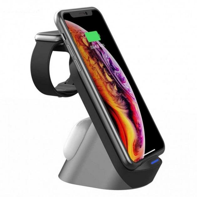 Док-станція Wireless 3в1 для iPhone/Samsung/Apple Watch/AirPods - фото 2