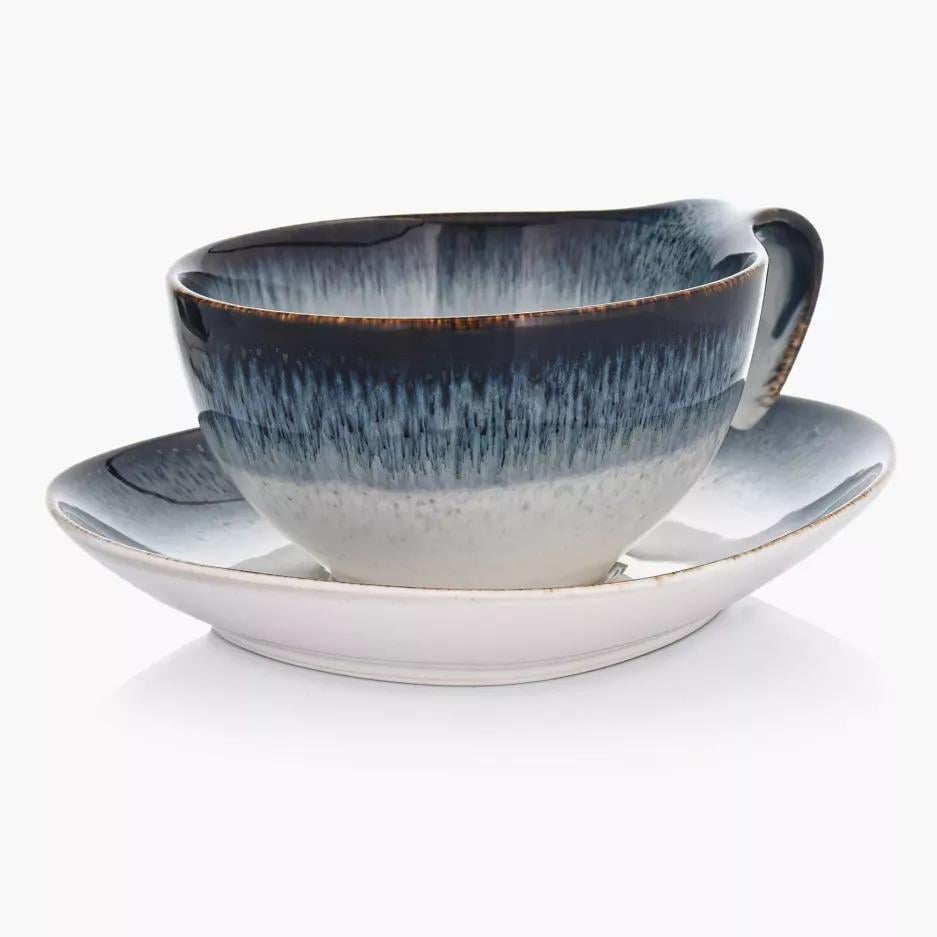 Чашка с блюдцем DUKA TIME DIM 350 мл Синий (2220793) - фото 2 Чашка с блюдцем DUKA TIME DIM 350 мл Синий (2220793) - фото 2