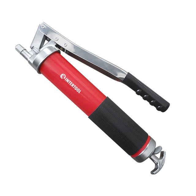 Шприц для смазки двухплунжерный Intertool 500 см3 с гибким шлангом 400 г (AT-3060)