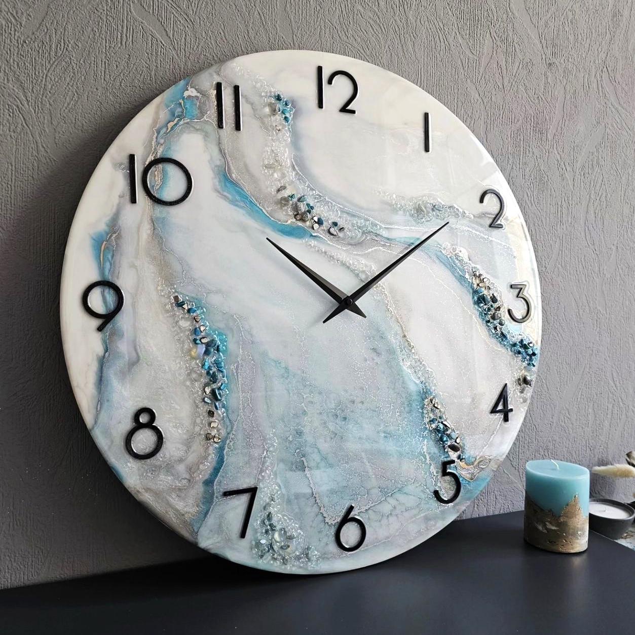 Часы настенные круглые из эпоксидной смолы EPOXY M169 30x30 см