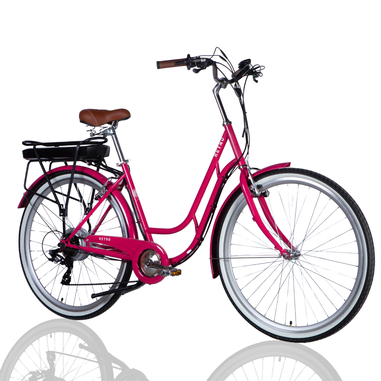 Велосипед з електроприводом ST Dorozhnik eRETRO Vbr FR 28" рама-19" 36B 12,5 Ахч 500 Вт Рожевий