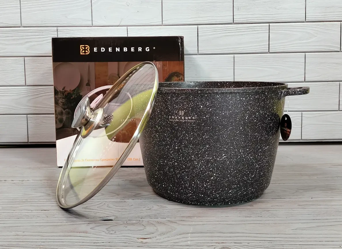Каструля-казан Edenberg 10 л з алюмінію та мармуровим покриттям (EB-1172) - фото 3 Каструля-казан Edenberg 10 л з алюмінію та мармуровим покриттям (EB-1172) - фото 3