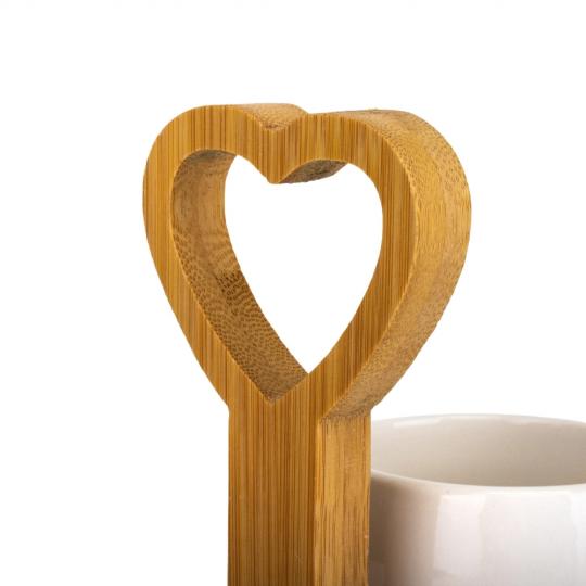 Набор керамических кружек Elisey Дуэт с бамбуковой подставкой180 мл Белый (135-81-9184-006) - фото 4 Набор керамических кружек Elisey Дуэт с бамбуковой подставкой180 мл Белый (135-81-9184-006) - фото 4