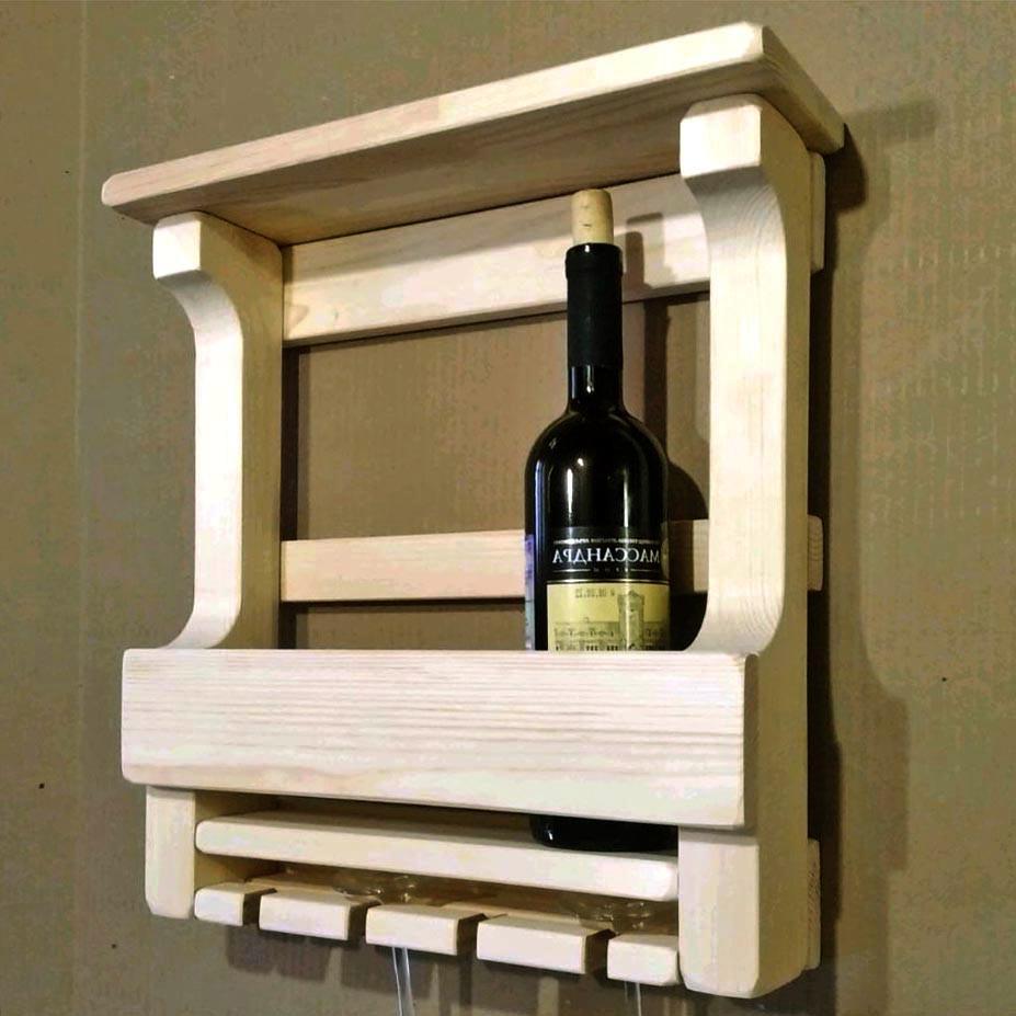 Полка для вина настенная из дерева Аникава Бланже (ПНК-025201)