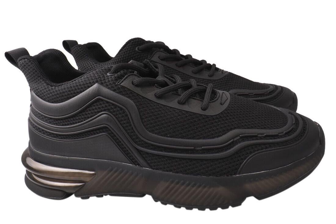 Кроссовки мужские Arees из кожи на низком ходу на шнуровке р. 39 Черный (108-21DK)