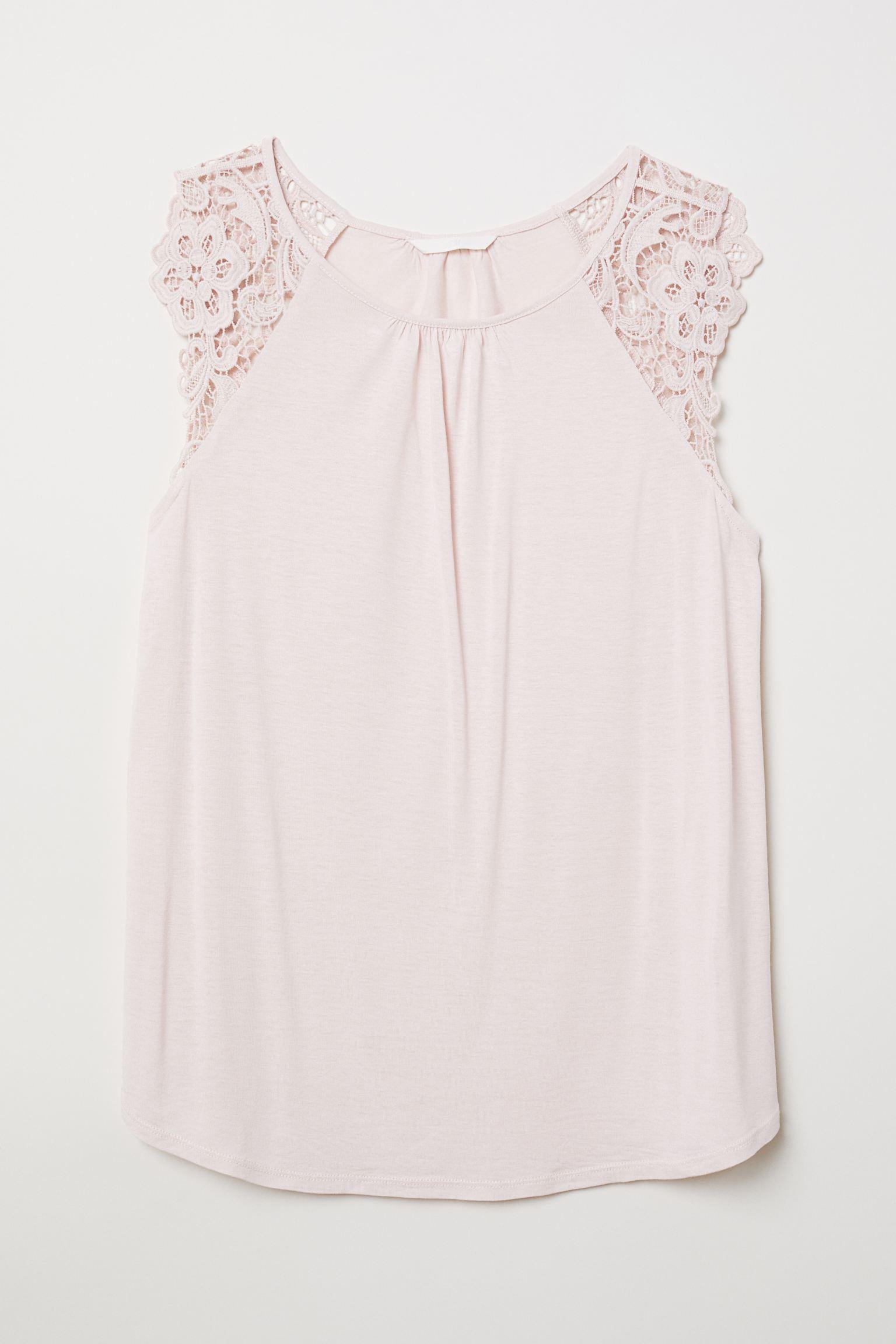 Майка женская с кружевом XS Розовый (6150428log)
