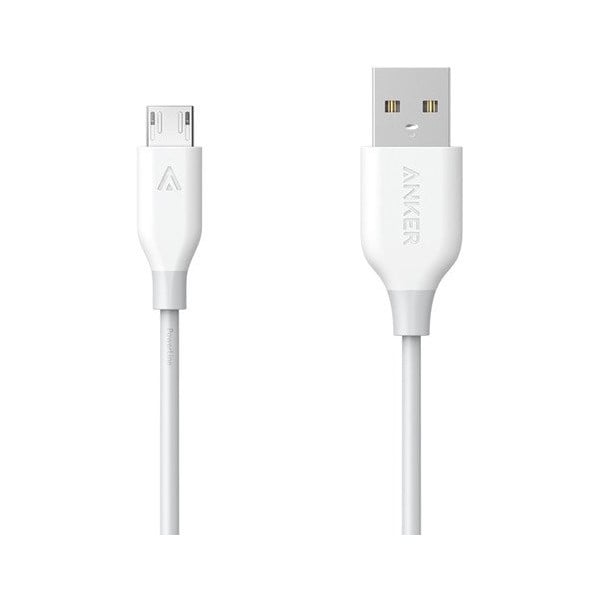 Кабель Anker Powerline Micro USB V3 0.9 м White (A8132H21) - фото 1