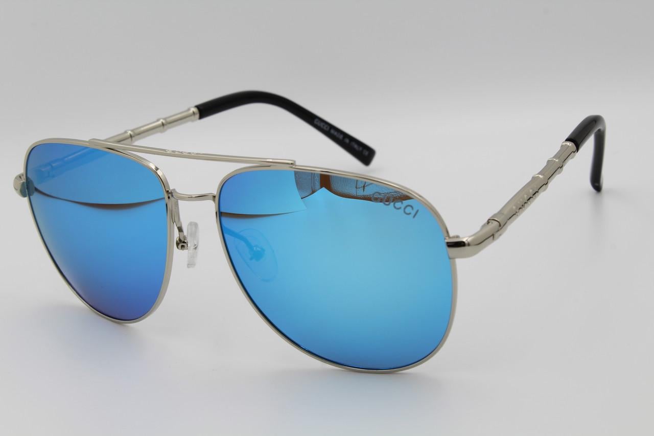 Солнцезащитные очки зеркальные поляризационные aviator Голубой CG2269 S (2579463684)