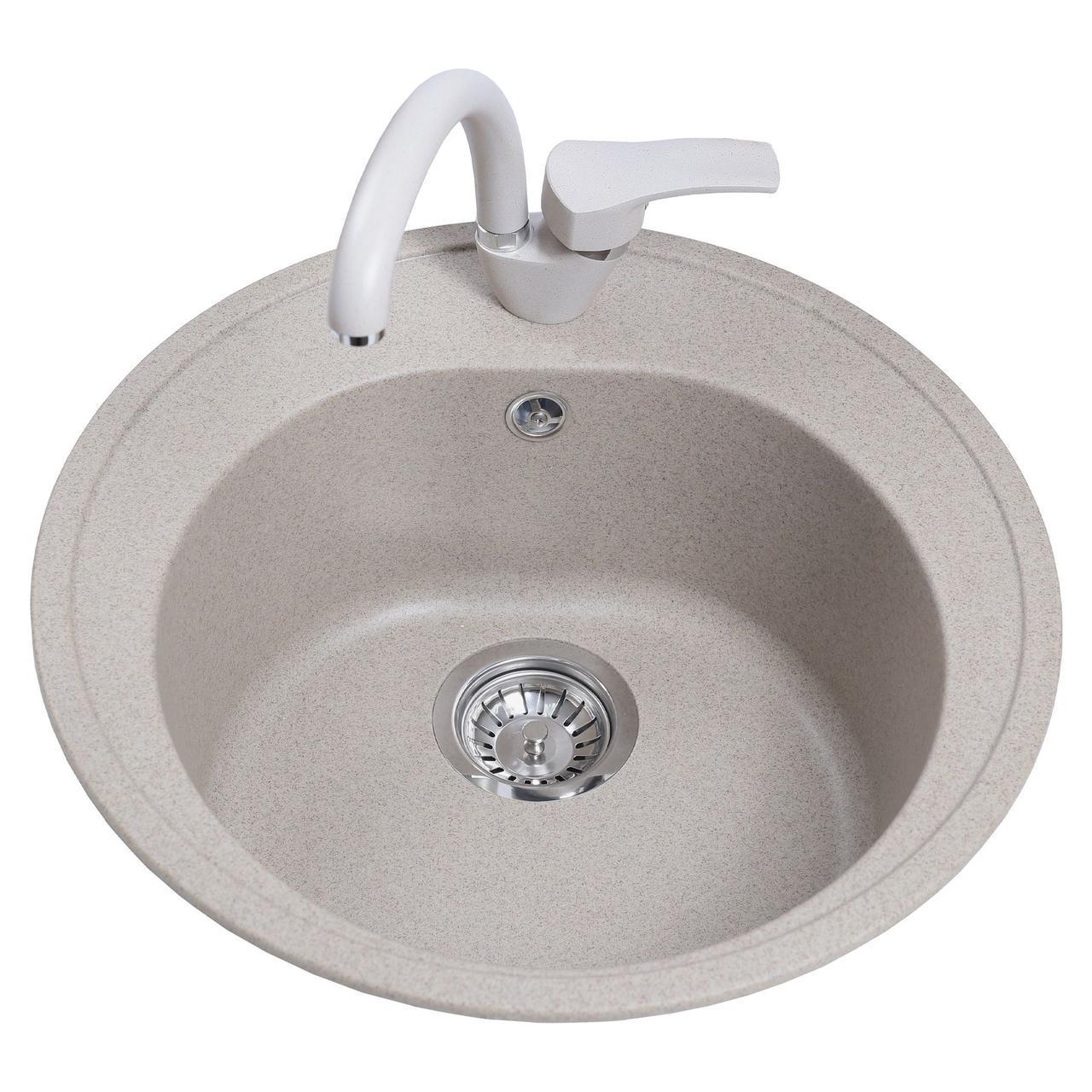 Гранітна мийка Globus Lux Martin 510 мм Пісочний