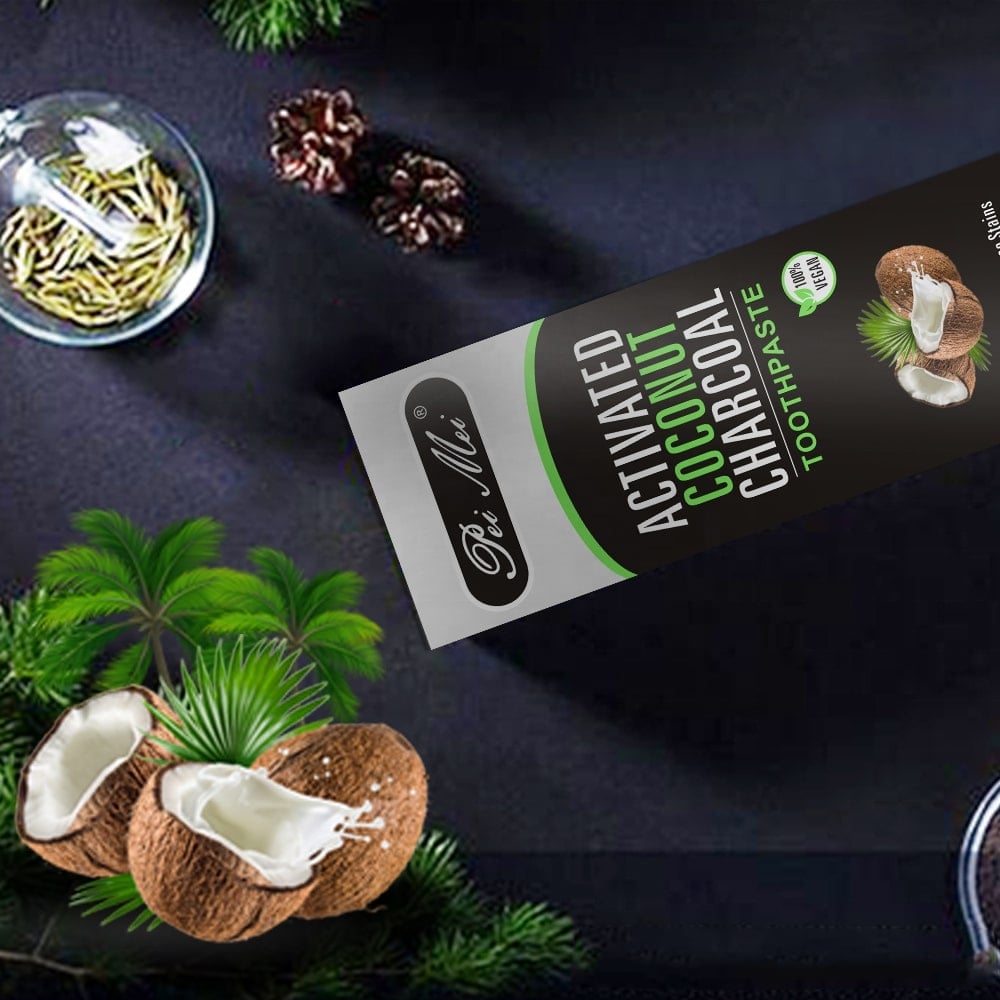 Зубная паста бамбуковая Pei Mei для отбеливания зубов с кокосовым маслом 100 мл (1496116) - фото 4