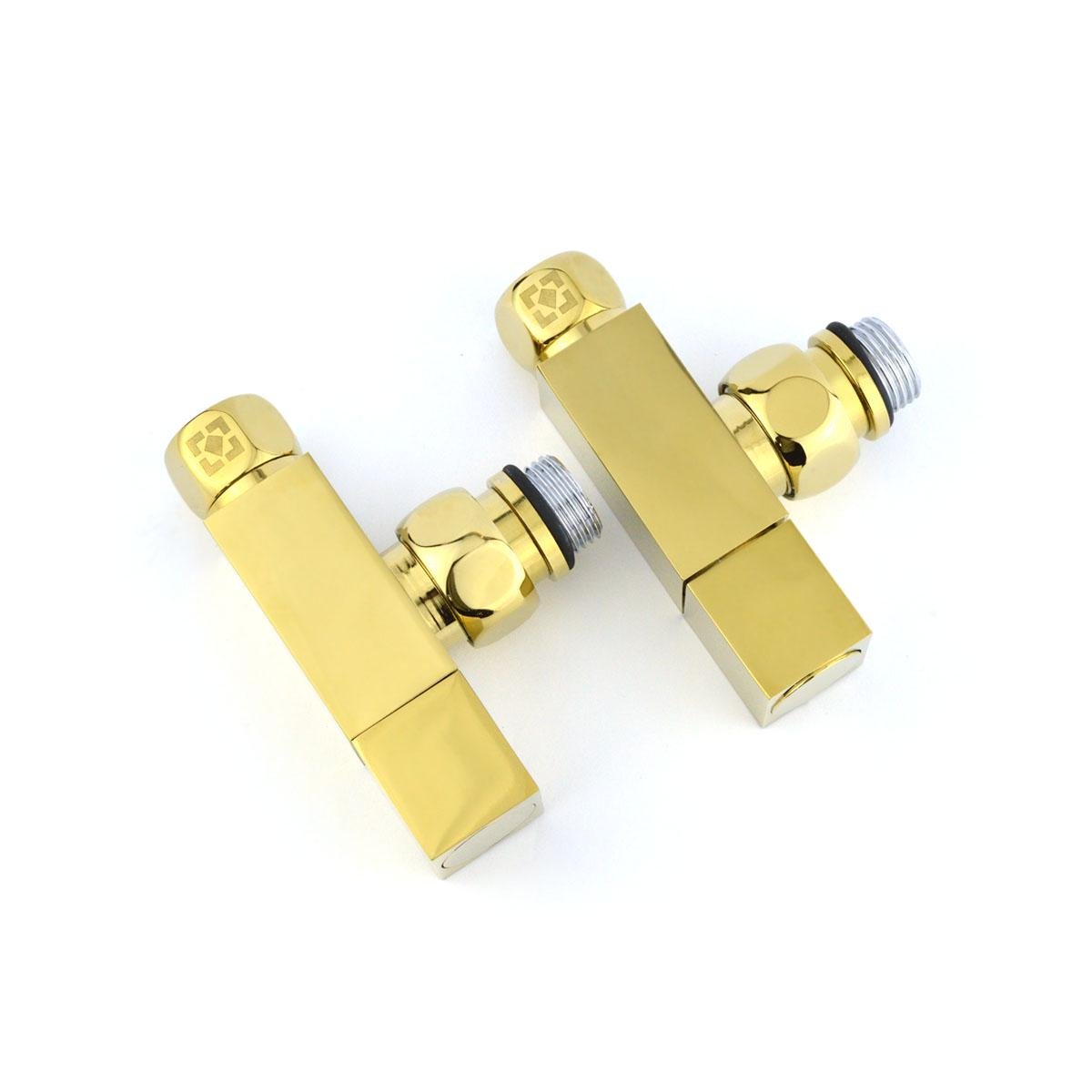 Кран угловой для полотенцесушителя Raftec Quadro 2 шт. 1/2х1/2" Золотой (S25-433430-5012) - фото 2