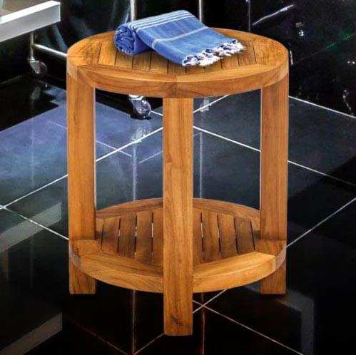 Табурет для ванной из дерева Тилена Охра (ТВН-014104)