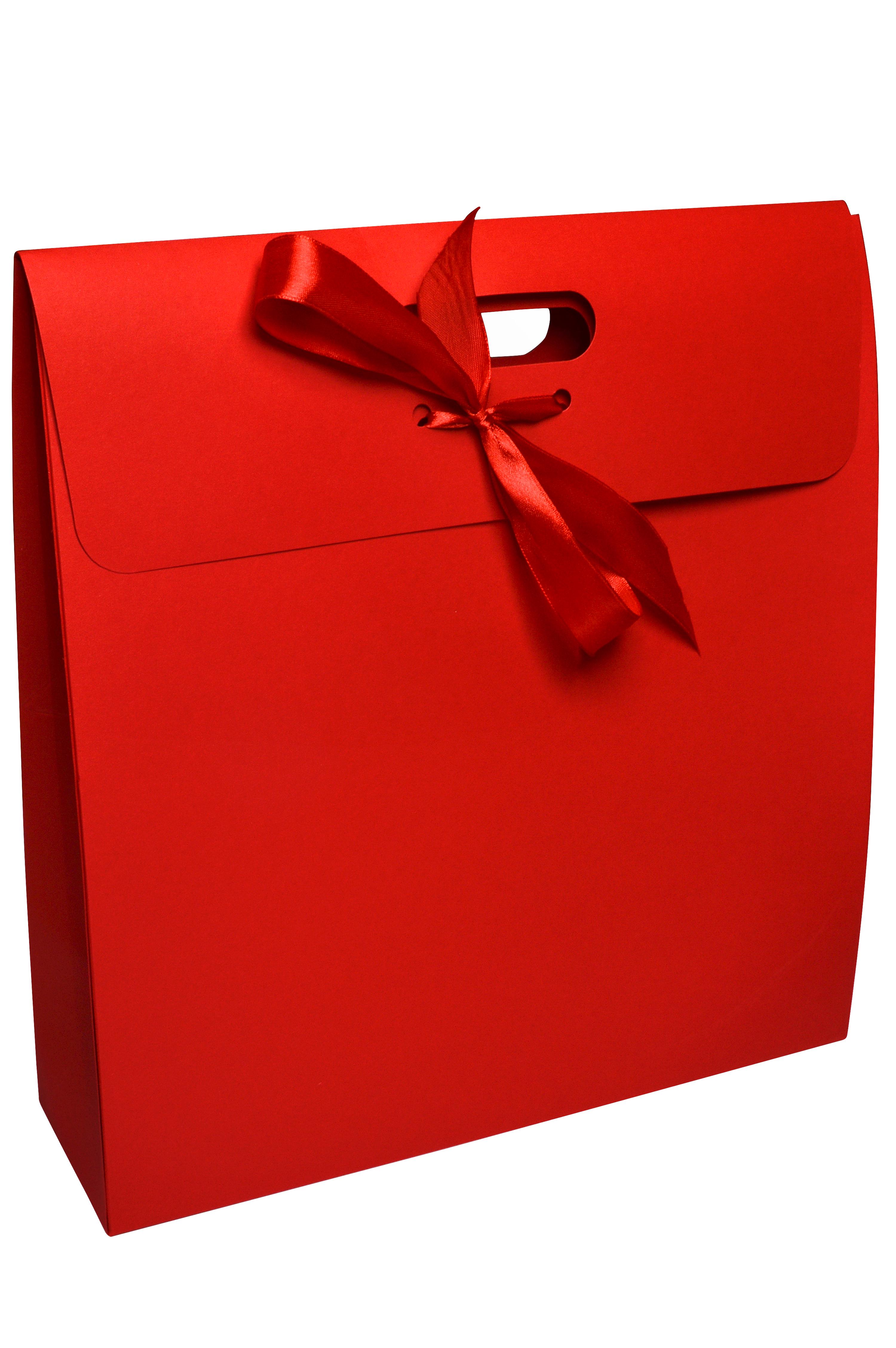 Коробка подарочная с бантом 35х10х35 см Красный - фото 1