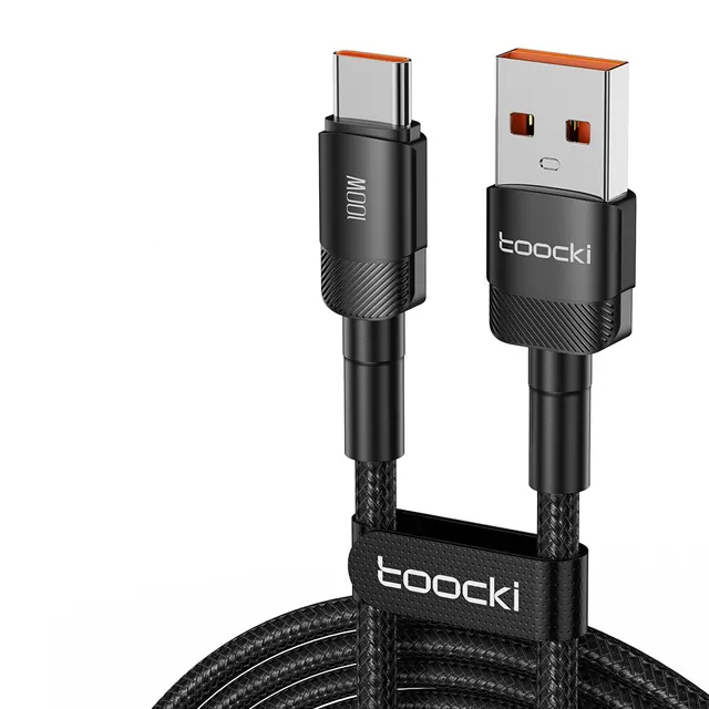 Кабель Toocki 100w/6A USB A - Type C 3 м Чорний (TQ-X12AC3BLK100)