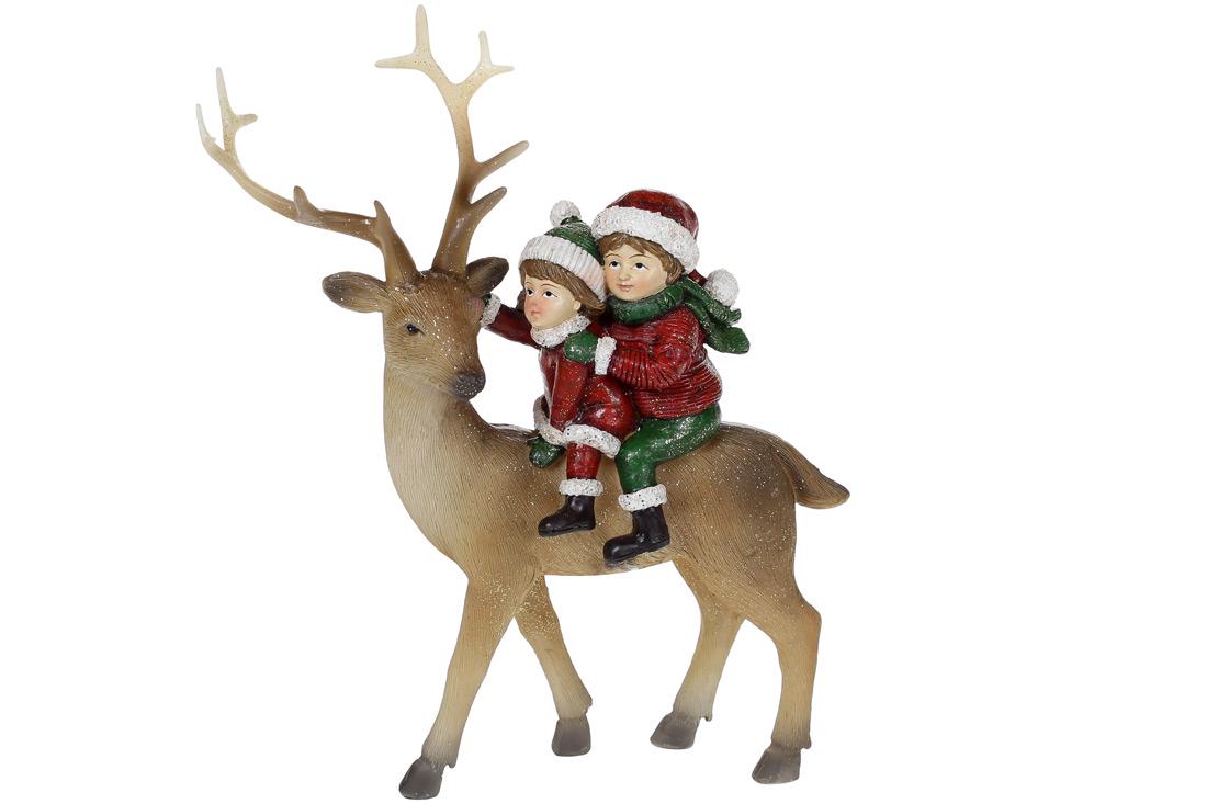 Декоративная статуэтка BonaDi Дети на Олене (707-327)