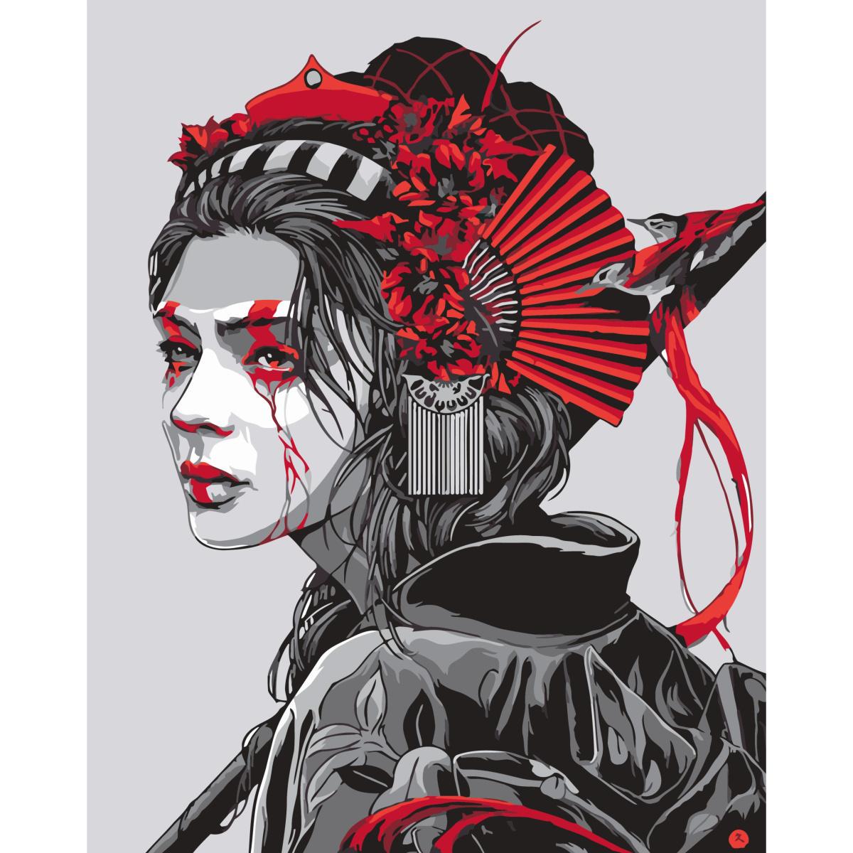 Картина по номерам Strateg Премиум Японская девушка 40x50 см (SY6802)